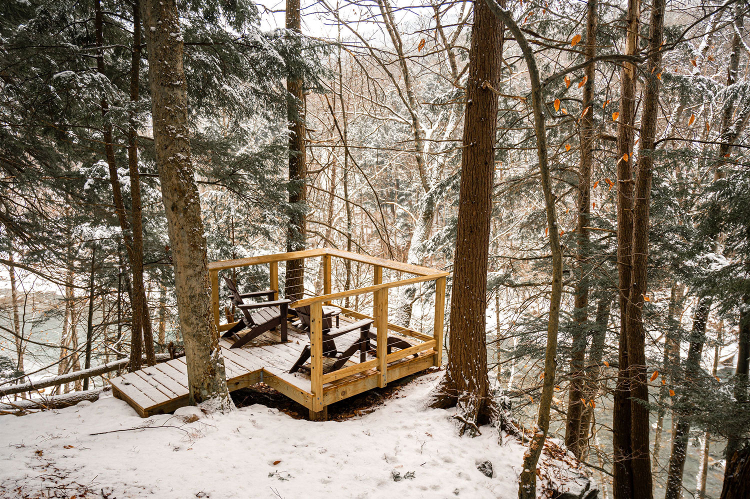 The Cobble House Overlook in winter